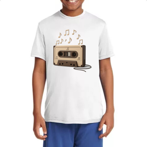 Camiseta Infanto Juvenil Retro Fita K7 notas musicais - Imagem 4