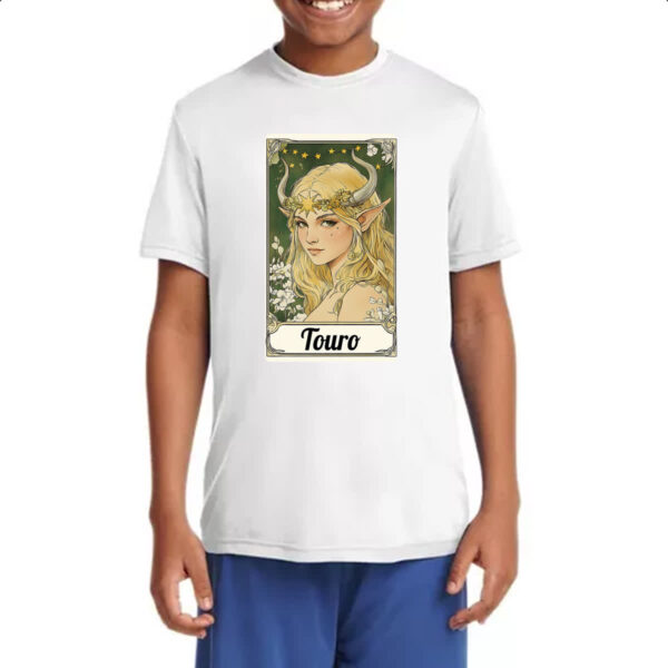 Camiseta Infanto Juvenil Carta Taro Signo Touro - Imagem 4