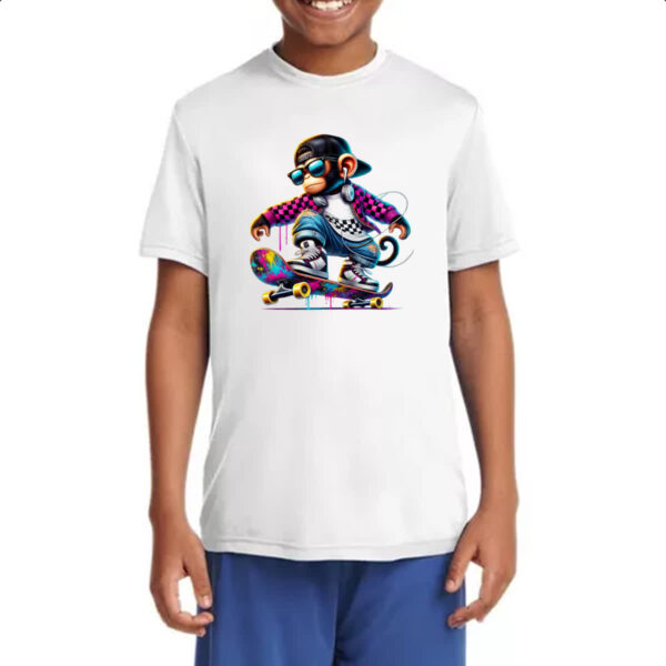Camiseta Infanto Juvenil Chinpanze hip hop neon - Imagem 4