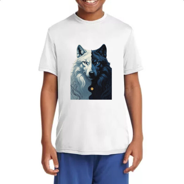 Camiseta Infanto Juvenil Lobo Yin-yang - Imagem 4