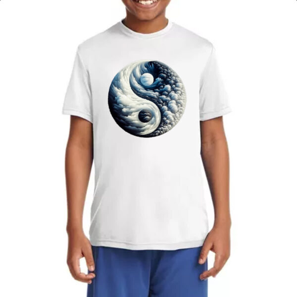 Camiseta Infanto Juvenil Yin Yang Nuvens - Imagem 4