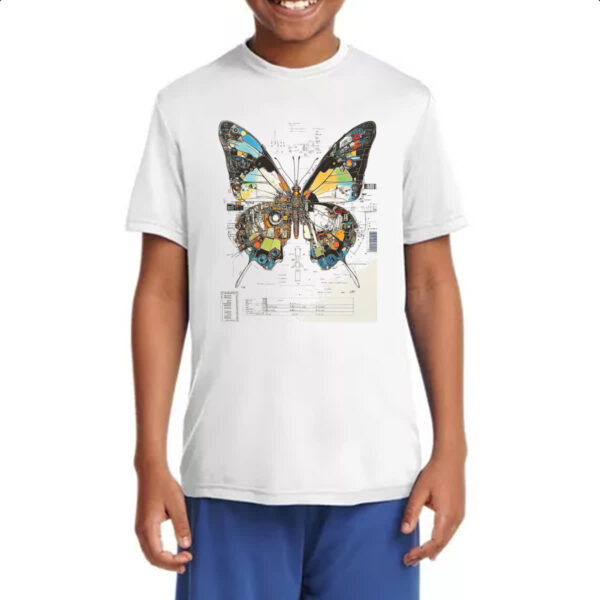 Camiseta Infanto Juvenil Borboleta Mecanica Interna Cyberpunk - Imagem 4