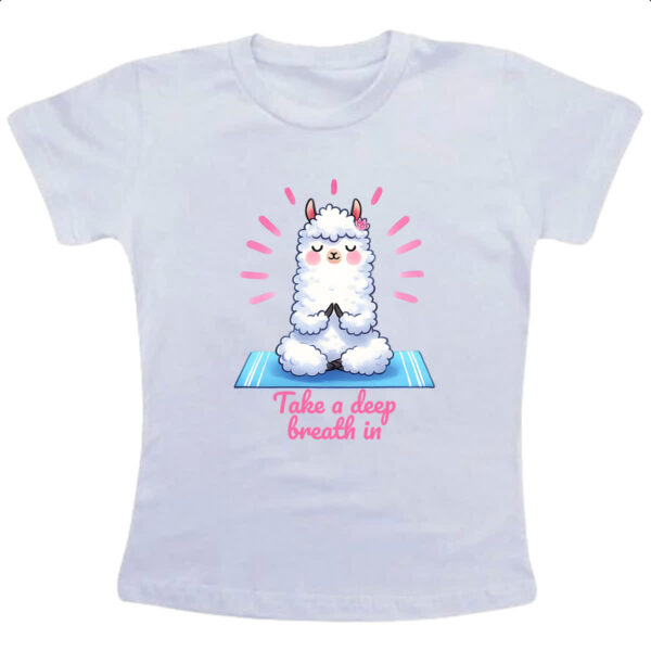 Camiseta Infanto Juvenil Lhama Take a deep breath