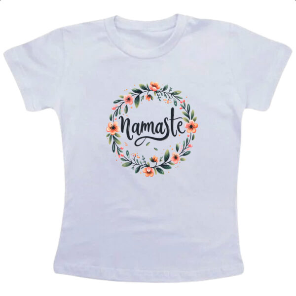 Camiseta Infanto Juvenil Namaste Coroa de Flores