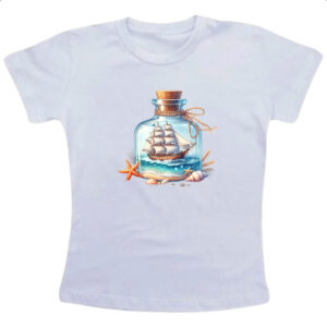 Camiseta Infanto Juvenil Navio na garrafa travel art