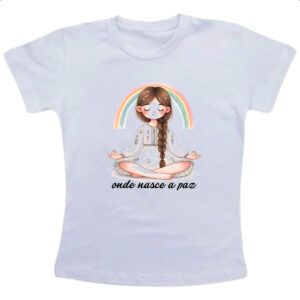 Camiseta Infanto Juvenil Yoga onde nasce a paz