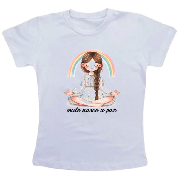 Camiseta Infanto Juvenil Yoga onde nasce a paz