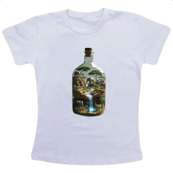 Camiseta Infanto Juvenil Oasis Africano na Garrafa