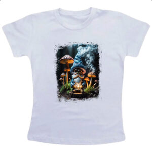Camiseta Infanto Juvenil Floresta Gnomo Cogumelo
