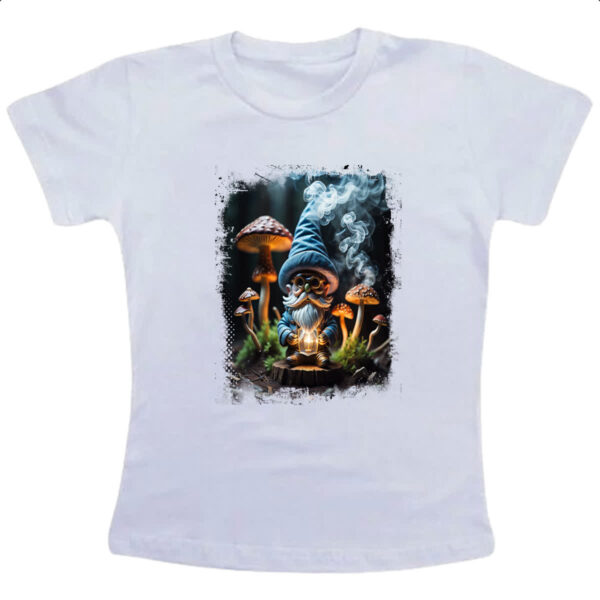 Camiseta Infanto Juvenil Floresta Gnomo Cogumelo