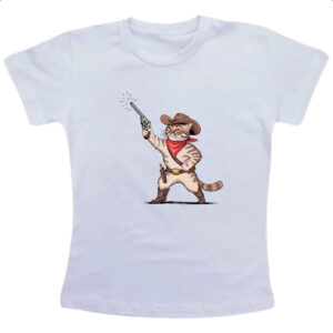 Camiseta Infanto Juvenil Gato Cowboy