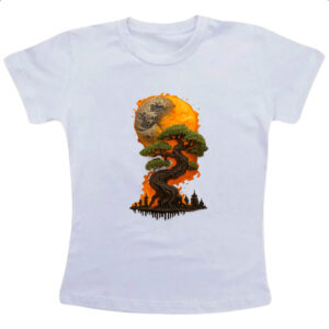 Camiseta Infanto Juvenil Bonzai sunset fire art