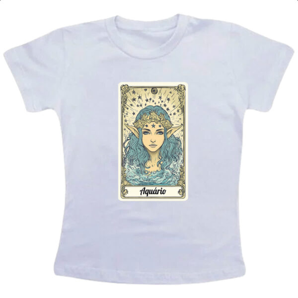 Camiseta Infanto Juvenil Carta Taro Signo Aquario