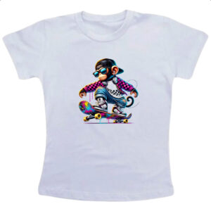 Camiseta Infanto Juvenil Chinpanze hip hop neon