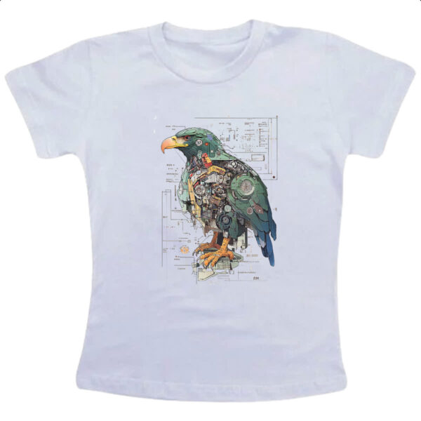 Camiseta Infanto Juvenil Aguia Mecanica Interna Cyberpunk