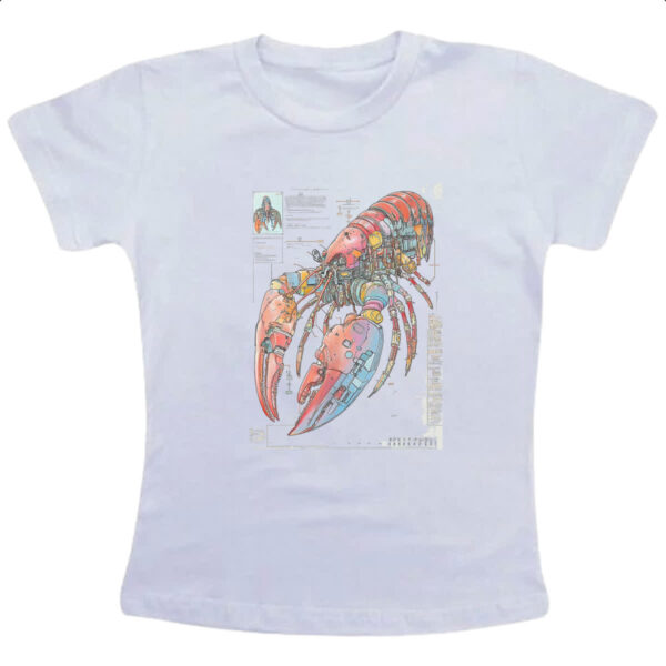 Camiseta Infanto Juvenil Lagosta Mecanica Interna Cyberpunk