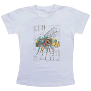 Camiseta Infanto Juvenil Mosca Mecanica Interna Cyberpunk