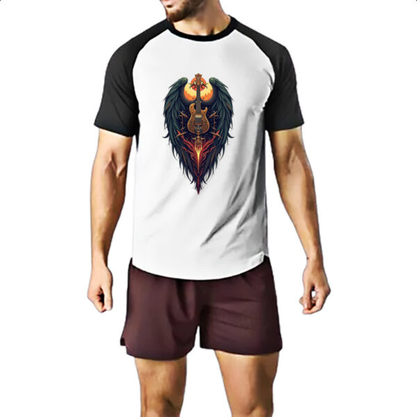 Camiseta Raglan Guitarra Asas de Anjo - Imagem 2