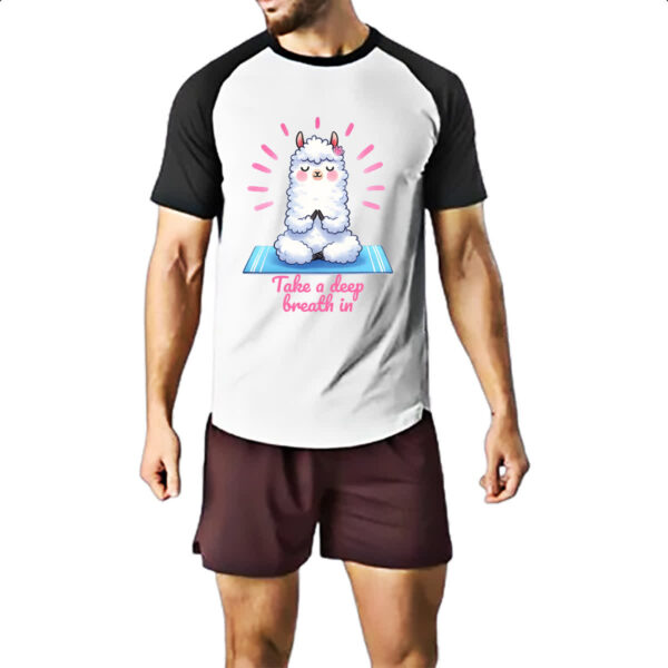Camiseta Raglan Lhama Take a deep breath - Imagem 2