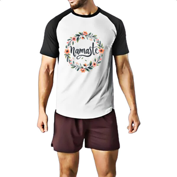Camiseta Raglan Namaste Coroa de Flores - Imagem 2
