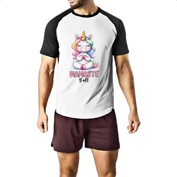 Camiseta Raglan Namaste Unicornio - Imagem 2