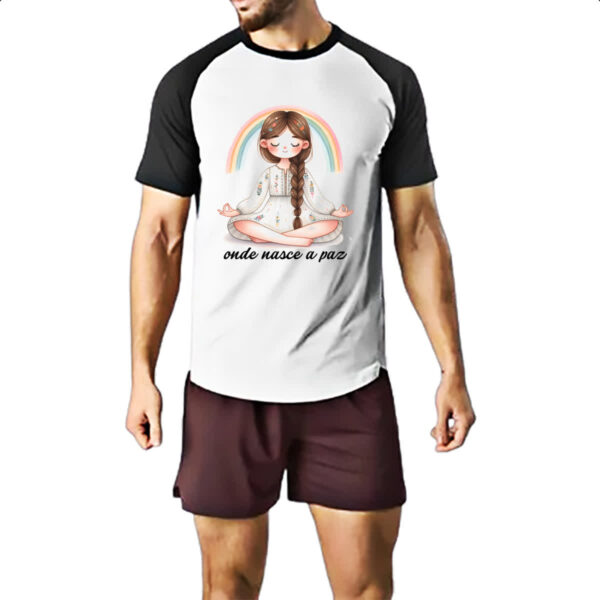 Camiseta Raglan Yoga onde nasce a paz - Imagem 2