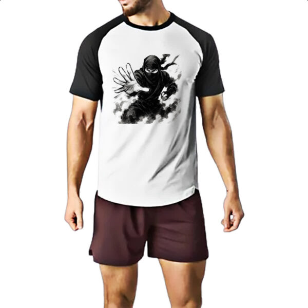 Camiseta Raglan Ninja Smoke Grafite Arte - Imagem 2