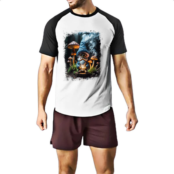 Camiseta Raglan Floresta Gnomo Cogumelo - Imagem 2