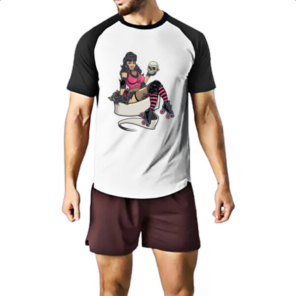Camiseta Raglan Patinadora com cranio - Imagem 2
