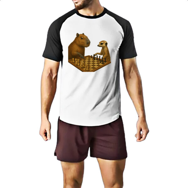 Camiseta Raglan Xadrez Capivara vs Suricato - Imagem 2