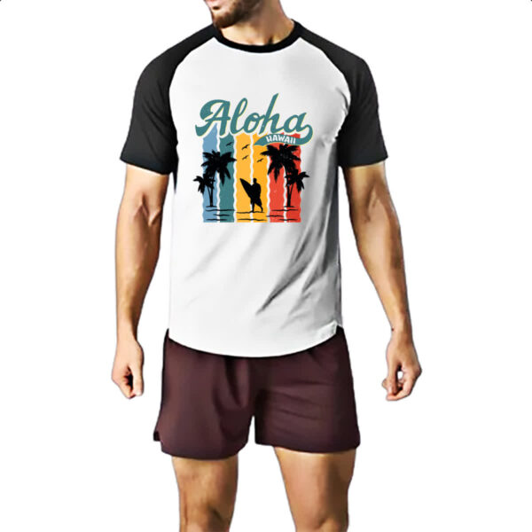 Camiseta Raglan Aloha Hawaii Vintage Style - Imagem 2
