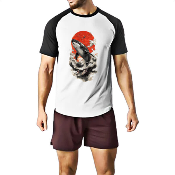 Camiseta Raglan Baleia sunset japan - Imagem 2
