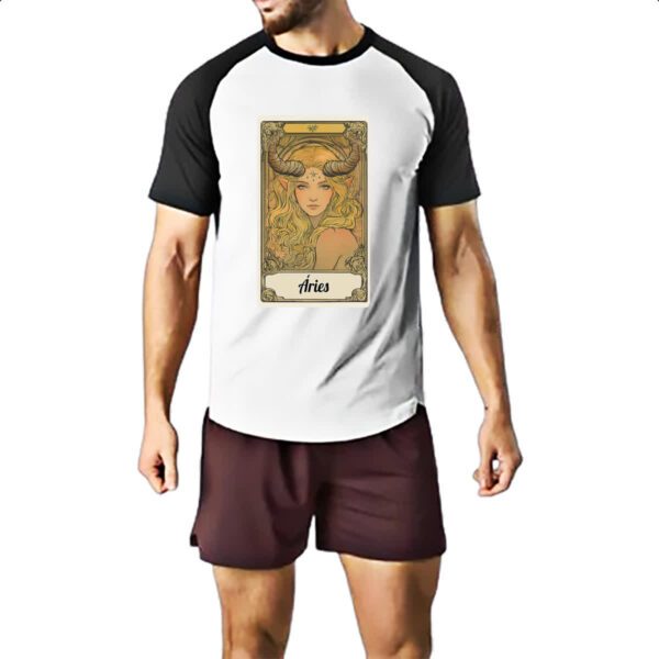 Camiseta Raglan Carta Taro Signo Aries - Imagem 2