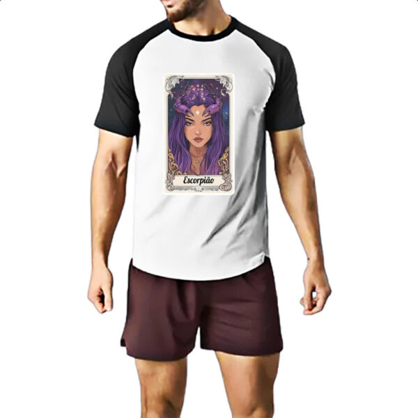 Camiseta Raglan Carta Taro Signo Escorpiao - Imagem 2
