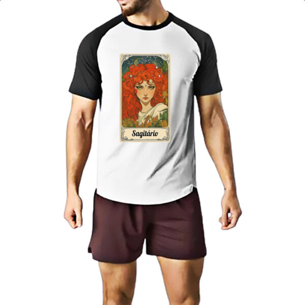 Camiseta Raglan Carta Taro Signo Sagitario - Imagem 2