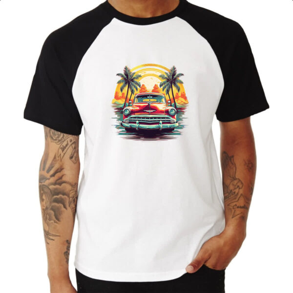 Camiseta Raglan Vintage Carro Classico 05 - Imagem 3