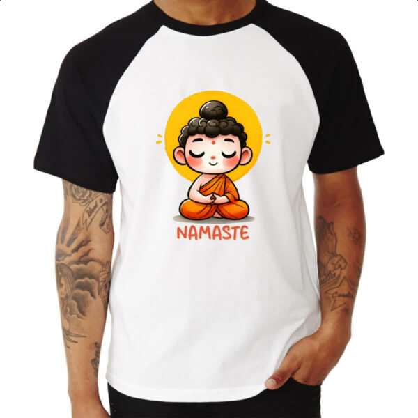Camiseta Raglan Namaste Cute Monge - Imagem 3