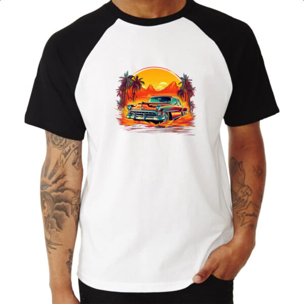 Camiseta Raglan Vintage Carro Classico 07 - Imagem 3