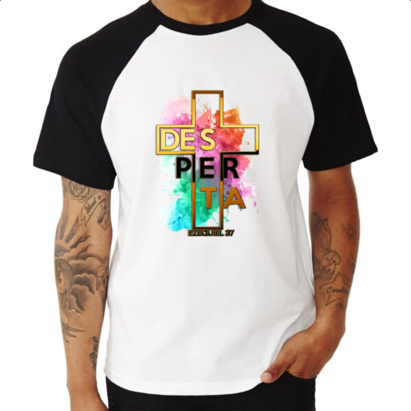 Camiseta Raglan Gospel Desperta Ezequiel 37 - Imagem 3