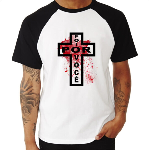 Camiseta Raglan Gospel foi por voce - Imagem 3