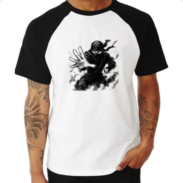 Camiseta Raglan Ninja Smoke Grafite Arte - Imagem 3