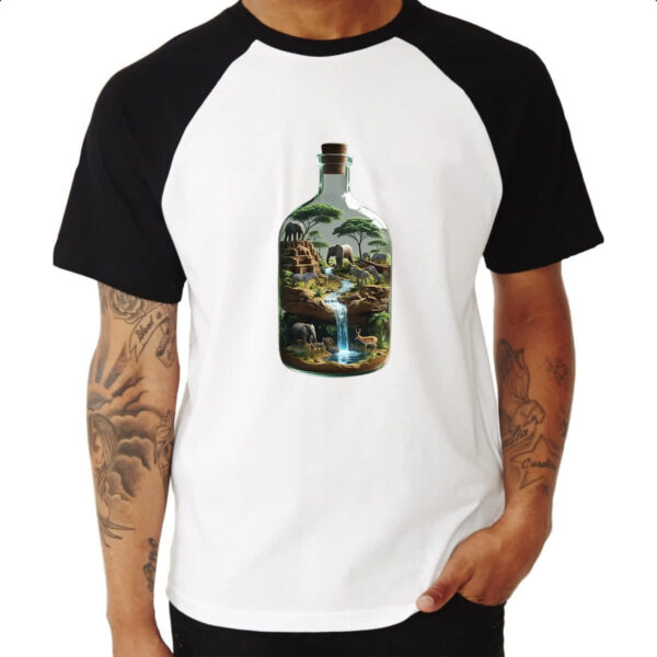 Camiseta Raglan Oasis Africano na Garrafa - Imagem 3
