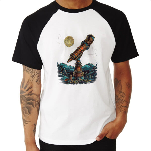 Camiseta Raglan Vintage Telescopio - Imagem 3
