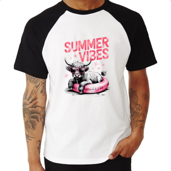Camiseta Raglan Vaquinha Summer Vibes - Imagem 3