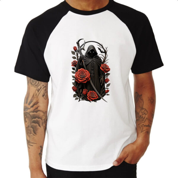 Camiseta Raglan Morte entre rosas - Imagem 3