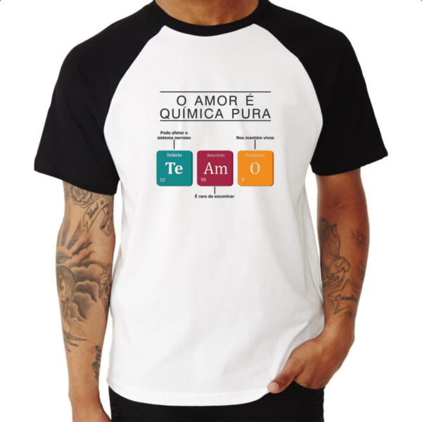 Camiseta Raglan Amor quimica pura - Imagem 3