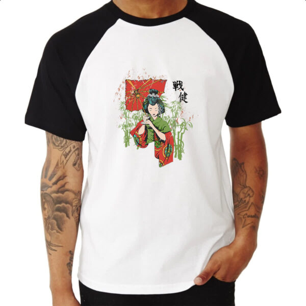 Camiseta Raglan Geisha Japao Diva - Imagem 3