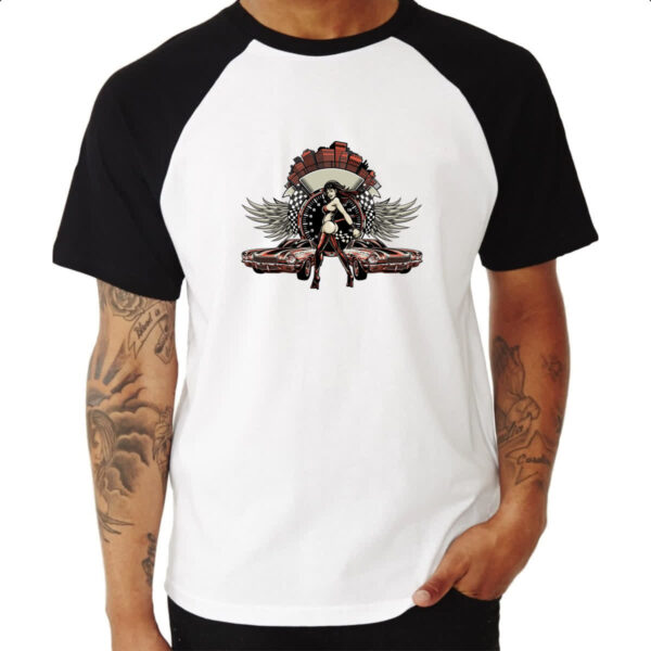 Camiseta Raglan Muscle Car Racing - Imagem 3
