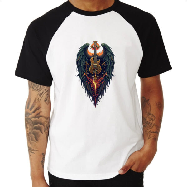 Camiseta Raglan Guitarra asas - Imagem 3