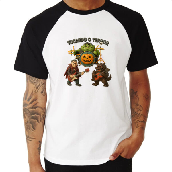 Camiseta Raglan Tocando o terror - Imagem 3